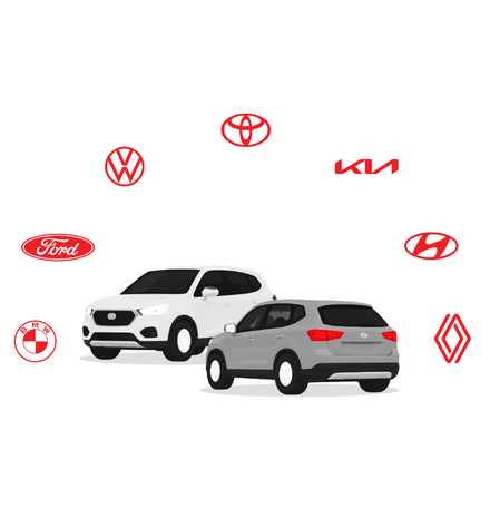 Plus de 25 marques et 250 modèles automobiles disponibles