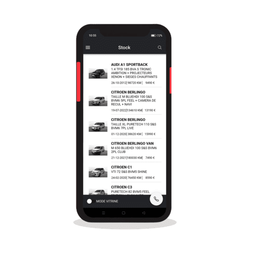 Application mobile pour consulter le stock de v&eacute;hicules