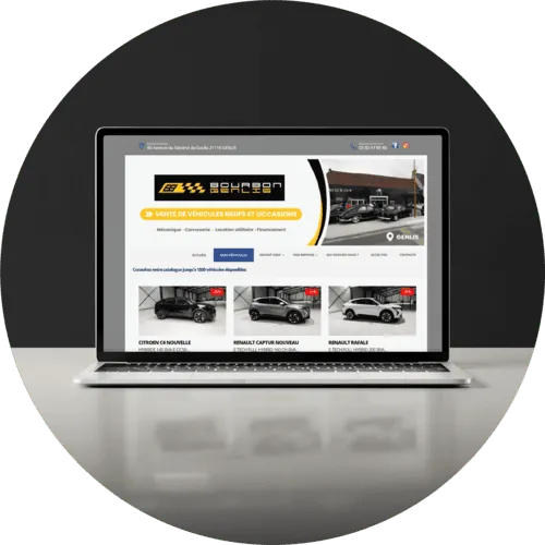 site internet automobile pr&eacute;sentant un catalogue de v&eacute;hicules atb auto en ligne